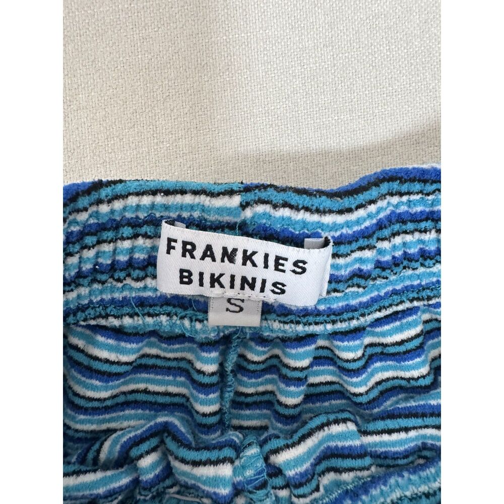 Frankies Bikinis Coco Striped Terry Button Up Shirt and Shorts Set - Picture 7 of 10